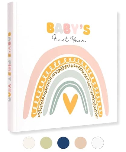 Lamare baby memory book first year keepsake journal with photo slots and milestone sections