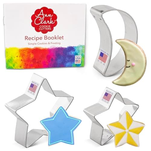Ann Clark celestial stars cookie cutter set of 3 made in USA stainless steel food safe bakeware