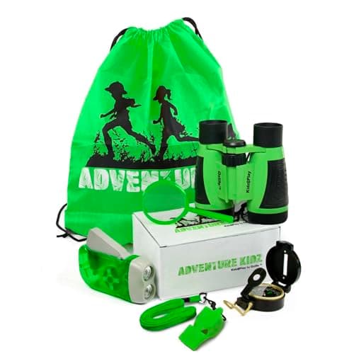 Adventure Kidz outdoor kids explorer kit with binoculars, flashlight, compass, magnifying glass, and backpack