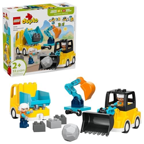 LEGO DUPLO 3-in-1 Construction Vehicles set 10475 for toddlers ages 2 and up