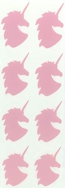 Sheet of pastel rainbow and unicorn sticker seals
