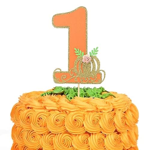 SYESQL little pumpkin one orange first birthday cake topper for girl