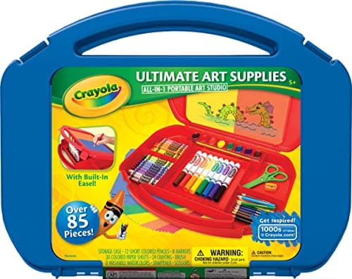 Crayola Ultimate Art Case with built-in tabletop easel and 85 art supplies