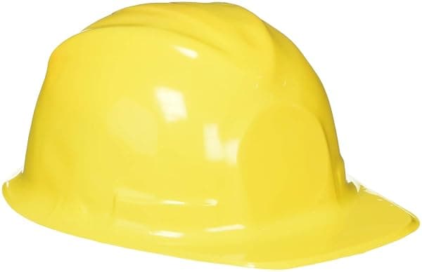 Child-size yellow construction worker hard hat party favors pack of 12