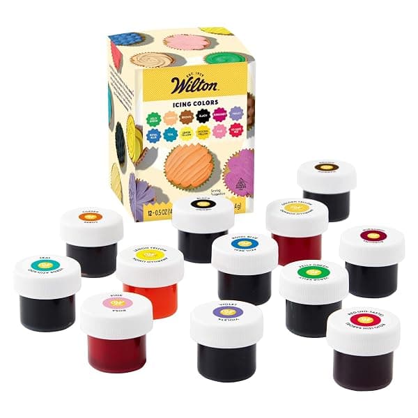 Set of 12 gel food coloring bottles for frosting and baking