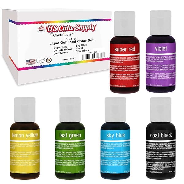 6-color gel food coloring kit for creating watercolor cake effects
