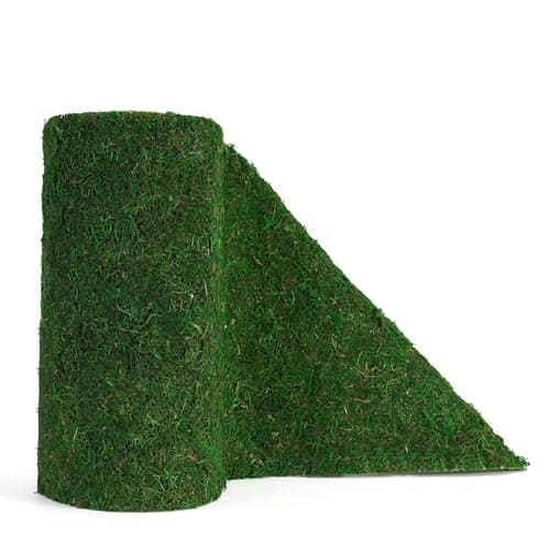 Faux green moss table runner for party decoration