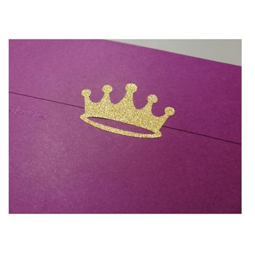 Gold glitter crown sticker seals for princess party invitation envelopes