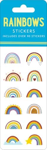 Peter Pauper Press rainbow sticker set with 90 stickers across 6 colorful sheets