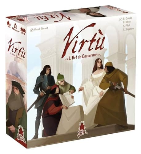 Virtu board game box with Italian Renaissance cityscape artwork, showing 2-5 players ages 14 and up