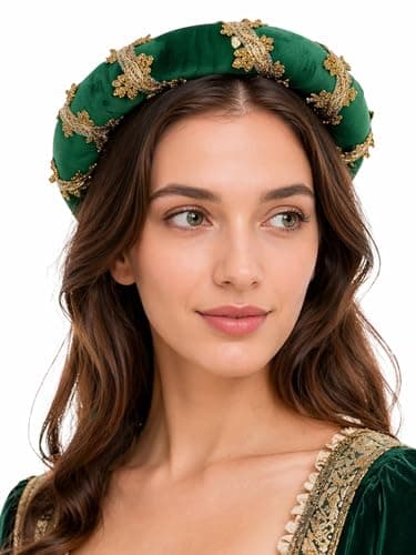Medieval circlet headpiece with ornate crown design on white background