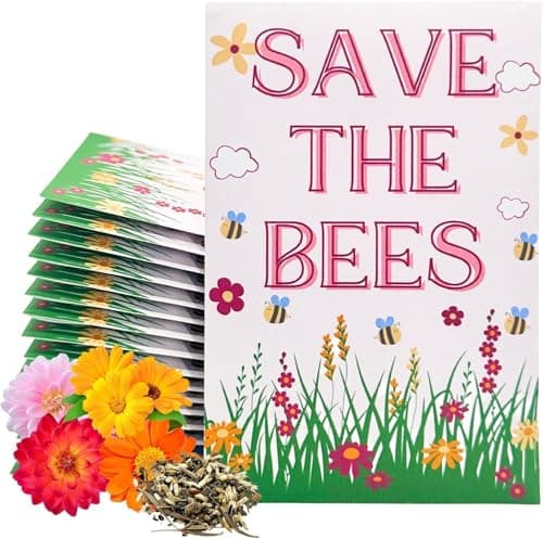 Pack of 30 wildflower seed packet party favors bee-friendly pollinator mix