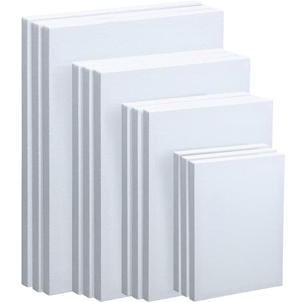 Pack of 12 mini 5x7 inch pre-stretched cotton artist canvases