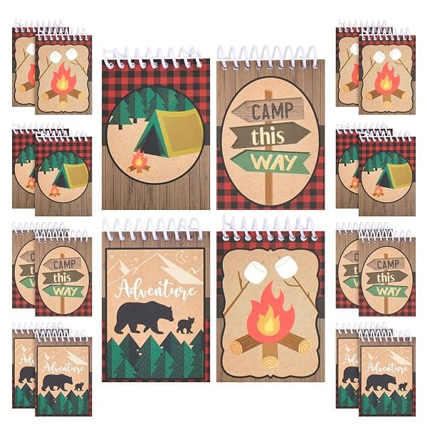 Camp-themed outdoor adventure thank-you notepad with 48 tear-off sheets