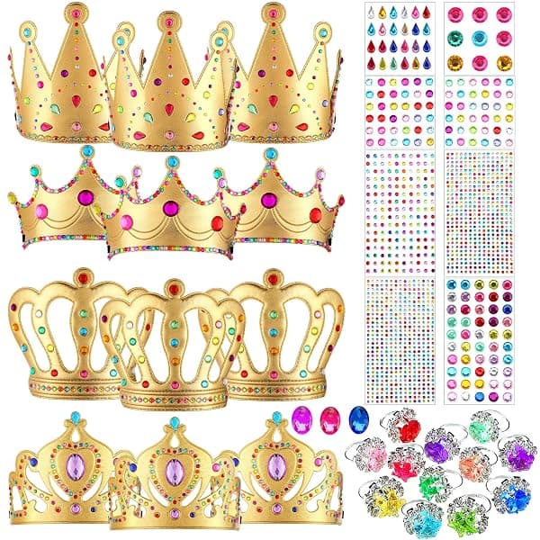 Foam princess tiara crown kit, 12 pre-cut pieces for kids to decorate